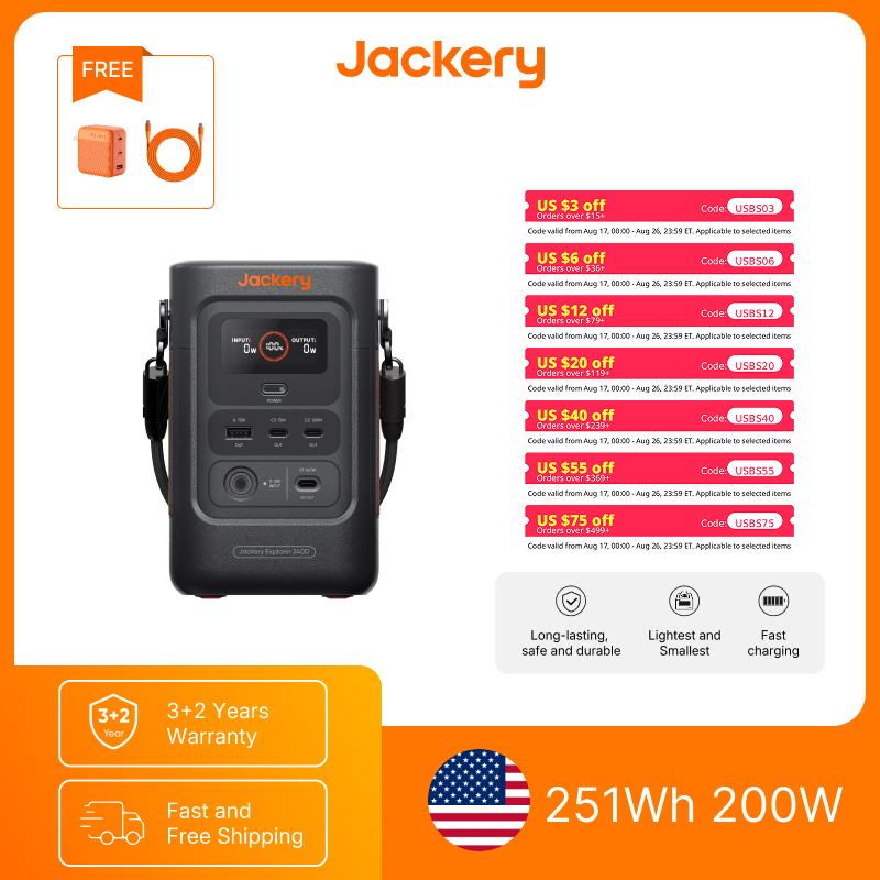 Power Outdoor Jackery - Power Bank Jackery E240DC e Caricatore